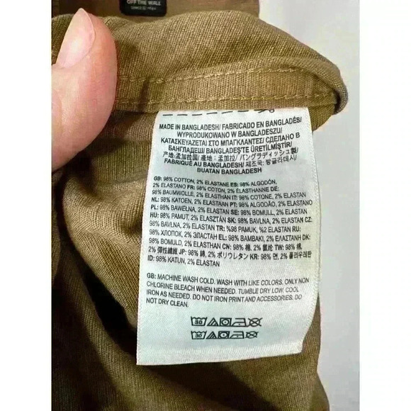 Vans Off the Wall Men's Stackton Button Down Shirt Size S Tan - Picture 5 of 6